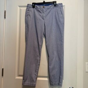 Talbots The Weekend Chino Ankle Pants Blue White Pinstripe Women’s Size 12